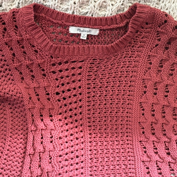 MADEWELL pink open weave sweater Medium - Picture 3 of 6